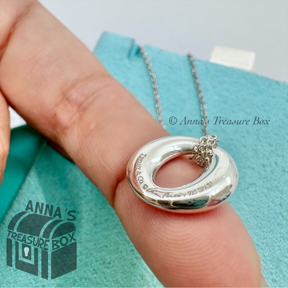 Tiffany & Co. 925 Silver Elsa Peretti Sevillana 16" Necklace (box, pouch, ribbon - Picture 5 of 8